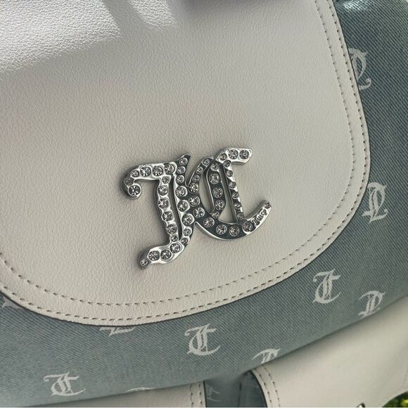 Juicy Couture Backpack - Light Blue and White - Rhinestone Logo - Picture 5 of 8